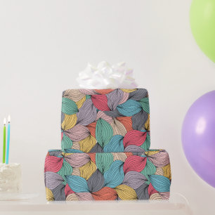 Bunte Garn-Doodles Geschenkpapier