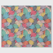 Bunte Garn-Doodles Geschenkpapier (Flach)