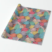 Bunte Garn-Doodles Geschenkpapier (Ungerollt)