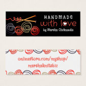 bunte Garnbälle Stricknadeln Geschenketiketten (Vorne & Hinten)