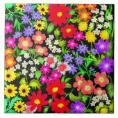 Bunte Garten-Blumen-Fliese Fliese (Vorderseite)