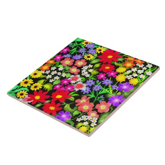 Bunte Garten-Blumen-Fliese Fliese (Seite)