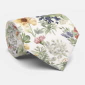 Bunte Gartenblumen Wildblume Frühlingswiese Krawatte (Gerollt)