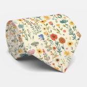 Bunte Gartenblumen Wildblume Frühlingswiese Krawatte (Gerollt)