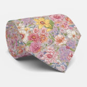 Bunte Gartenblumen Wildblume Frühlingswiese Krawatte (Gerollt)