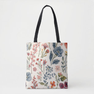 Bunte Gartenblumen Wildblume Frühlingswiese Tasche