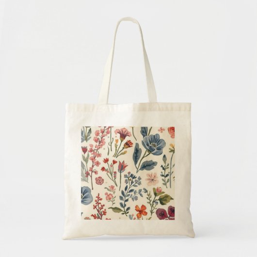 Bunte Gartenblumen Wildblume Frühlingswiese Tragetasche (Vorne)