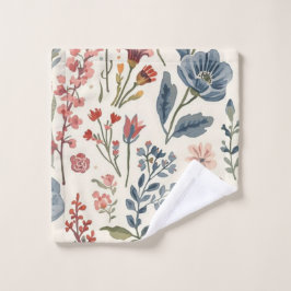 Bunte Gartenblumen Wildblume Frühlingswiese Waschlappen