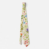 Bunte Gartenblumen Wildblumen Frühjahrs Wiese Krawatte (Rückseite)