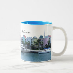 Bunte Gebäude Paradies-Insel-Bahamas Zweifarbige Tasse