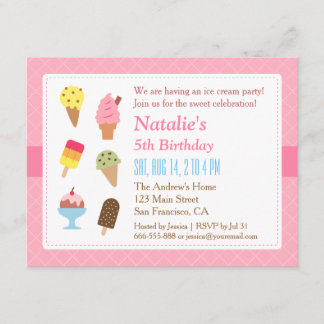 Bunte Geburtstage, Eiscreme-Party Einladungen