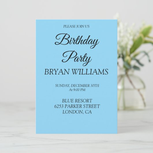 Bunte Geburtstagsfeier Einladung (Stehend Vorderseite)