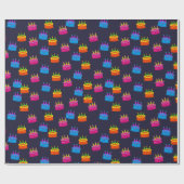 Bunte Geburtstagskuchen Geschenkpapier (Flach)