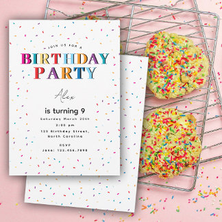 Bunte Geburtstagsparty Confetti Geburtstag Einladung
