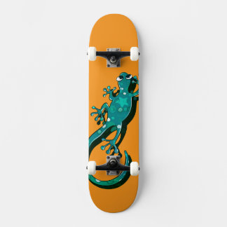 Bunte Gecko-Illustration | Süße minimale Eidechse Skateboard