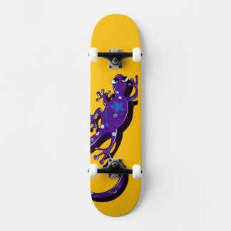 Bunte Gecko-Illustration | Süße minimale Eidechse Skateboard