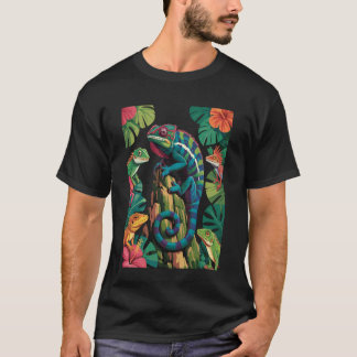 Bunte Geckos Design Cooler Chamäleon Eidechsenlieb T-Shirt