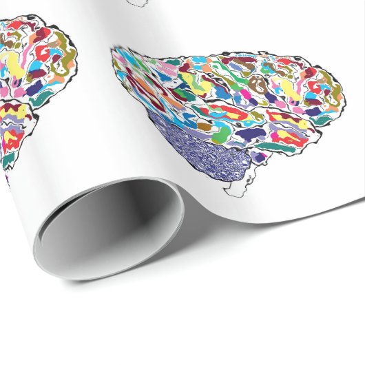 Bunte Gehirne Geschenkpapier (Rolleneckpunkt)