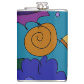 Bunte Gekritzel-Kunst-persönliche Flasche Flachmann (Vorderseite)