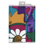 Bunte Gekritzel-Kunst-persönliche Flasche Flachmann (Rückseite)