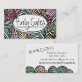 Bunte Gekritzelbälle der strickenden Häkelarbeit Visitenkarte (Vorne/Hinten)