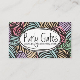 Bunte Gekritzelbälle der strickenden Häkelarbeit Visitenkarte