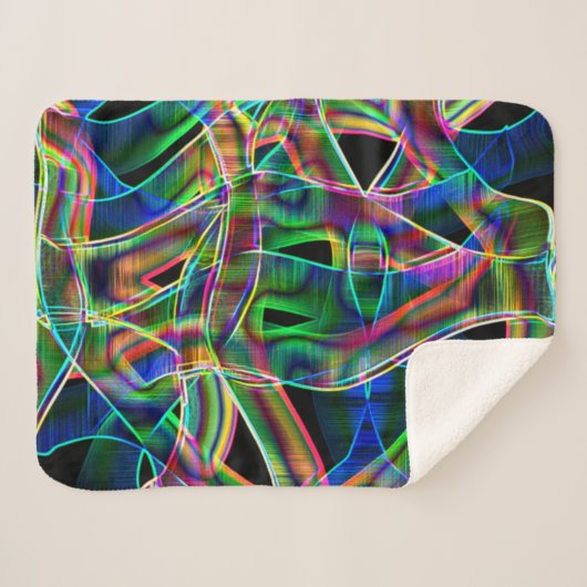 Bunte, gekrümmte Bänder, hervorgehoben durch Relie Sherpadecke (Vorderseite (Horizontal))