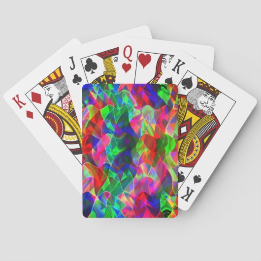 Bunte, gekrümmte Dreiecke oder farbige Gewölbe. Spielkarten (Rückseite)