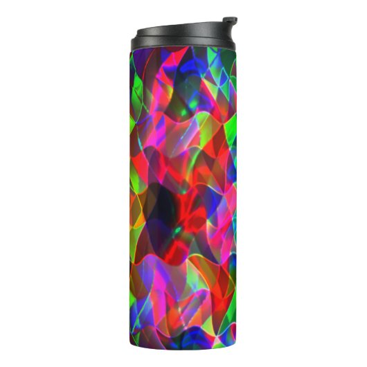 Bunte, gekrümmte Dreiecke oder farbige Gewölbe. Thermosbecher (Nach links gedreht)