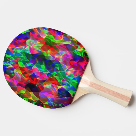 Bunte, gekrümmte Dreiecke oder farbige Gewölbe. Tischtennis Schläger (Seitenansicht)