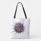 Bunte gelbe lila und weiße Blumenmitte Tasche (Rückseite)