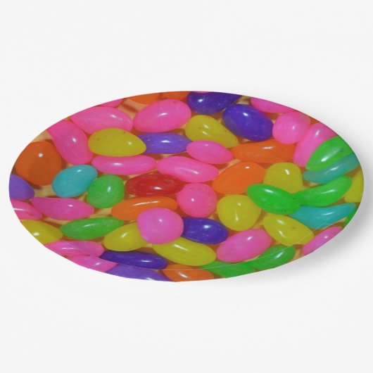 Bunte Geleebonbonsüßigkeit Pappteller (Schrägansicht)