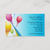Bunte gelockte Bänder der Ballon-| Visitenkarte (Rückseite)