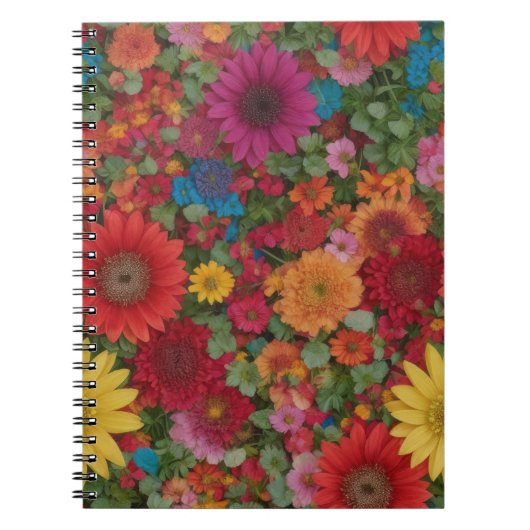 Bunte gemischte Blumen Notizblock (Vorderseite)