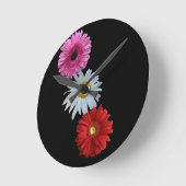 Bunte gemischte florale Daisy-Wanduhr Runde Wanduhr (Winkel)