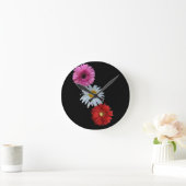 Bunte gemischte florale Daisy-Wanduhr Runde Wanduhr (Zuhause)