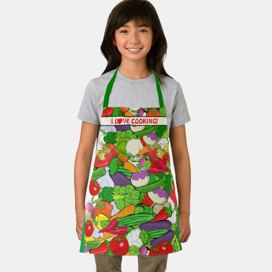 Bunte Gemüse, ich Liebe koche Kinder Schürze (Insitu)