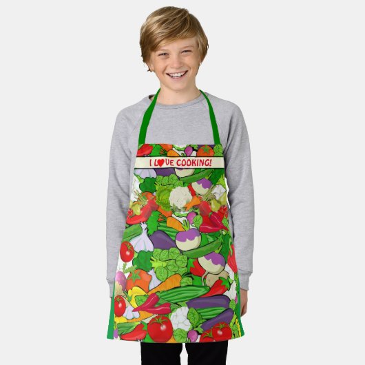 Bunte Gemüse, ich Liebe koche Kinder Schürze (Getragen)