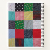 bunte gemusterte Quadrate Vintages Patchwork Notizblock (Rückseite)