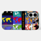 bunte geographisch gemischte Weltkarten Case-Mate iPhone Hülle (Rückseite (Horizontal))