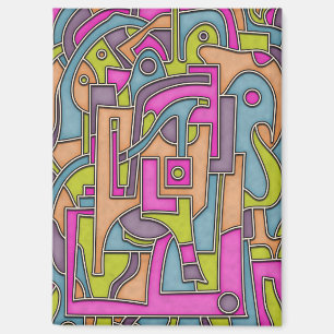 Bunte geometrische Abstraktion der 60er Mod-Epoche Magnet