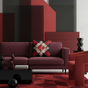 Bunte geometrische Abstraktion, Retro-Formen Vinta Kissen