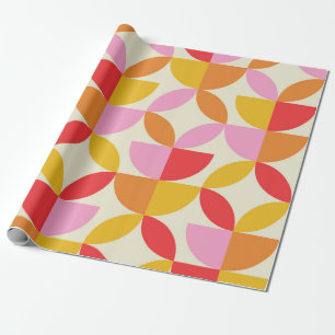 Bunte geometrische Formen im Stil der Mitte des 20 Geschenkpapier