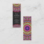 Bunte geometrische mit BlumenMandala Mini Visitenkarte (Vorne/Hinten)