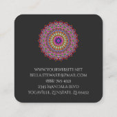 Bunte geometrische mit BlumenMandala Quadratische Visitenkarte (Rückseite)