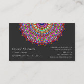 Bunte geometrische mit BlumenMandala Visitenkarte (Rückseite)