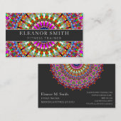 Bunte geometrische mit BlumenMandala Visitenkarte (Vorne/Hinten)
