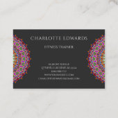 Bunte geometrische mit BlumenMandala Visitenkarte (Rückseite)