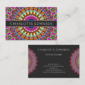 Bunte geometrische mit BlumenMandala Visitenkarte (Vorne/Hinten)