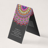 Bunte geometrische mit BlumenMandala Visitenkarten (Rückseite)